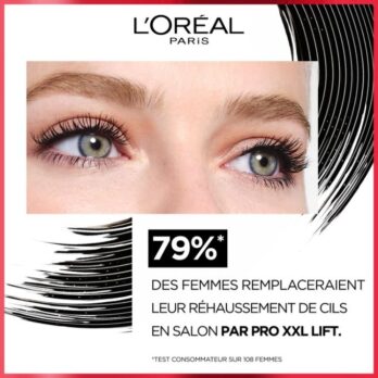 Mascara L’Oréal Pro XXL Lift – Effet Faux-Cils,Noir Intense 12ml  | Wiloria