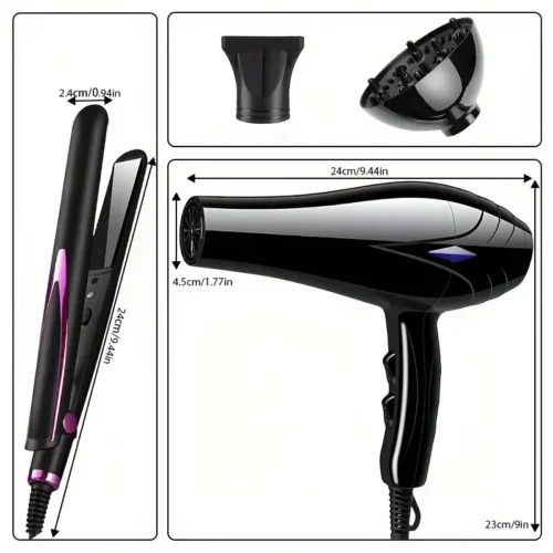 Ensemble Sèche-Cheveux + Lisseur Professionnel 1200W | Prise Européenne – Livraison Gratuite – Image 3