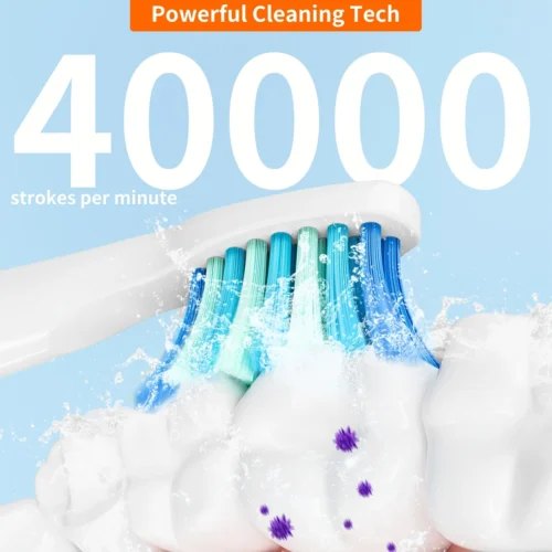Brosse Électrique Blanche Seago | 40 000 Mouvements/min, 8 Têtes, Recharge USB, Étanche IPX7 – Livraison Gratuite à Domicile – Image 5