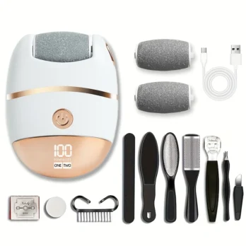 Pédicure Électrique Homme Rechargeable avec Écran LCD – Idée Cadeau Fête des Pères | 2 Têtes Incluses – Livraison Gratuite à Domicile
