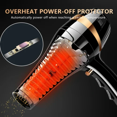 Sèche-Cheveux Professionnel 2000W Air Chaud & Froid | Avec Diffuseur & Buse – Salon & Maison – Livraison Gratuite – Image 4