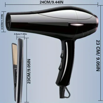 Sèche-Cheveux Professionnel 2100W + Lisseur & Accessoires | Qualité Salon – Cadeau Idéal Femme – Livraison Gratuite