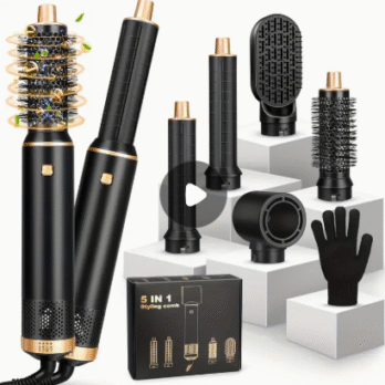 Styliste Capillaire 5 en 1 – Sèche-Cheveux Ionique, Brosse & Boucleuse Automatique | Wiloria