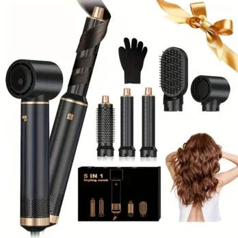 Styliste Capillaire 5 en 1 – Sèche-Cheveux Ionique, Brosse & Boucleuse Automatique | Wiloria