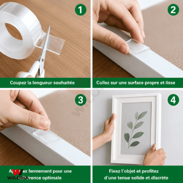 Nano Scotch Double Face Wiloria – La Solution Invisible et Ultra Puissante pour Tous Vos Travaux !