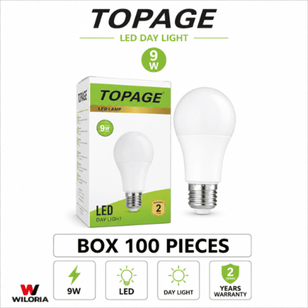Topage-Lampe Led Light 9W Filetage,Box de 100 Ampoules| Wiloria