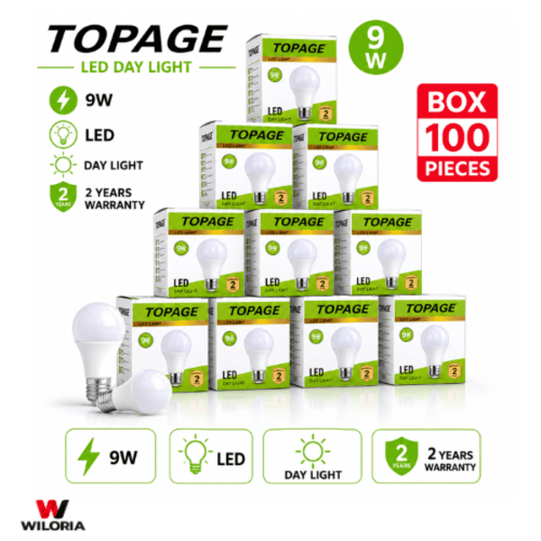 Topage-Lampe Led Light 9W Filetage,Box de 100 Ampoules| Wiloria – Image 3