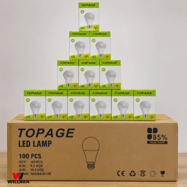 Topage-Lampe Led Light 9W Filetage,Box de 100 Ampoules| Wiloria