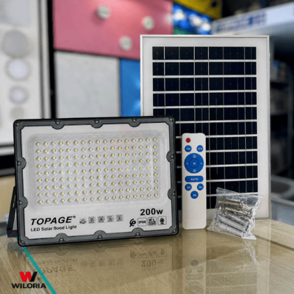 Projecteur Solaire 200W SMD TOPAGE – Puissance, Économie et Performance Extérieure