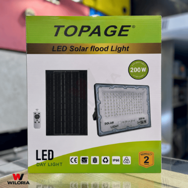 Projecteur Solaire 200W SMD TOPAGE – Puissance, Économie et Performance Extérieure