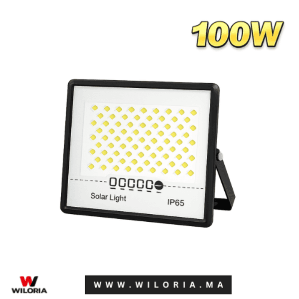 Projecteur Solaire VE.MAX 100W IP65 12H – Éclairage Extérieur Haute Performance | Wiloria